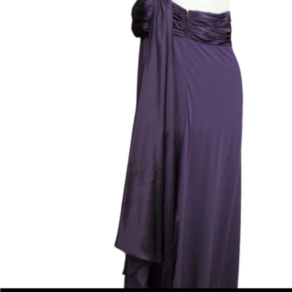 David's Bridal Purple One Shoulder Maxi Dress, 20 - Picture 7 of 11
